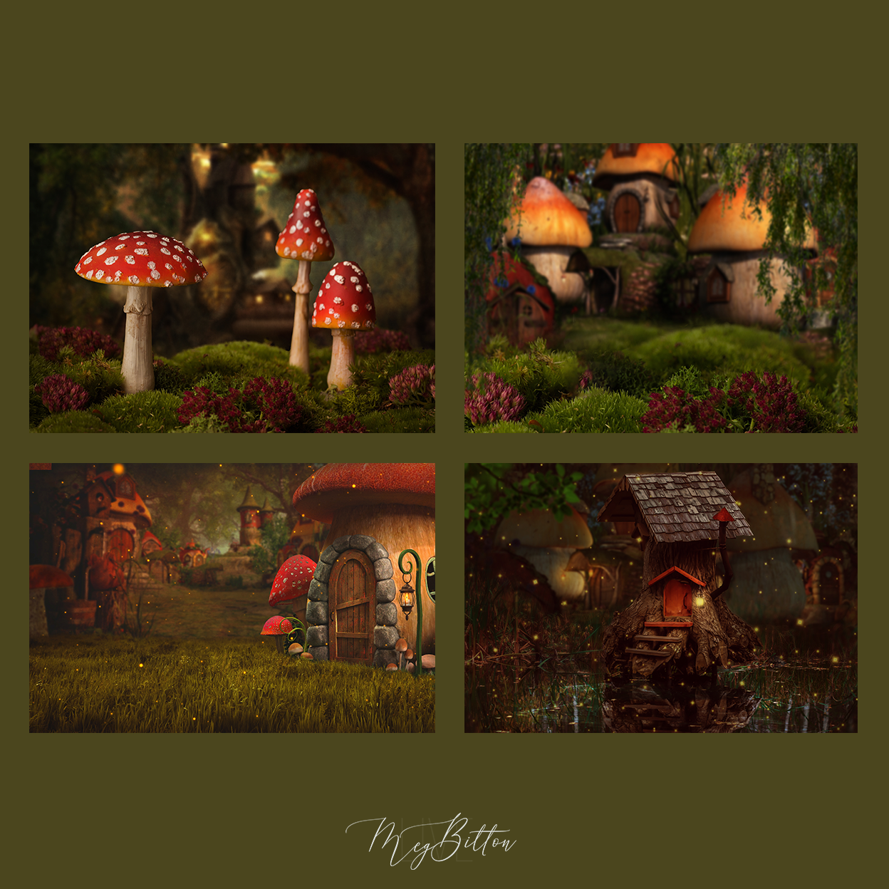 The Fairy Village Digital Background Bundle - Meg Bitton Productions