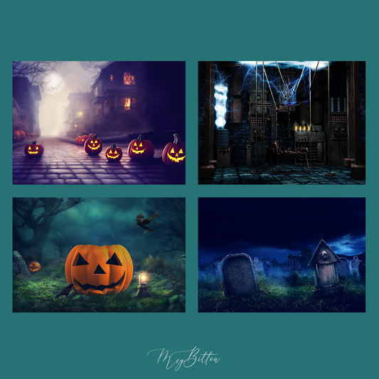 The Halloween Digital Background Bundle - Meg Bitton Productions