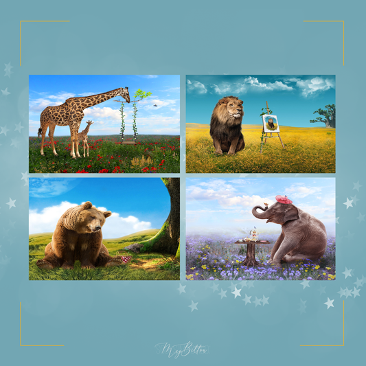 The Magical Animals Digital Background Bundle - Meg Bitton Productions