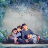 Digital Studio Backdrop: Blossoms of Blue - Meg Bitton Productions