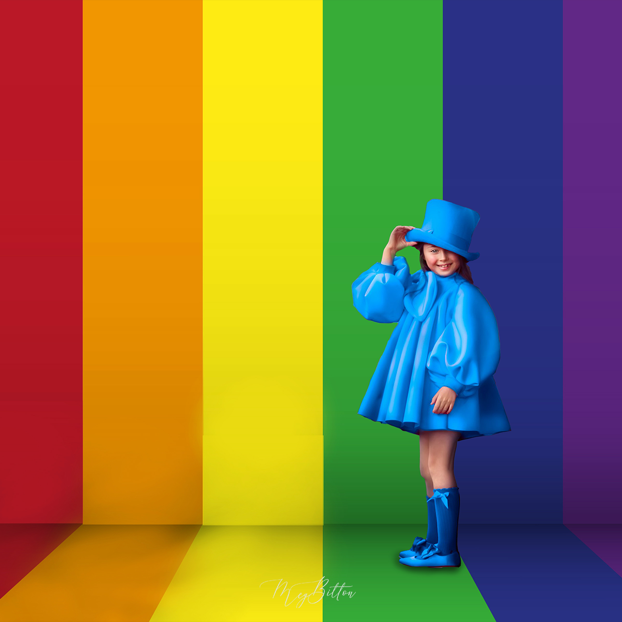 Digital Studio Backdrop: Bold Rainbow - Meg Bitton Productions