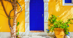 Digital Background: Brilliant Blue Door - Meg Bitton Productions
