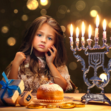 Layered Digital Background: Chanukah Lights - Meg Bitton Productions