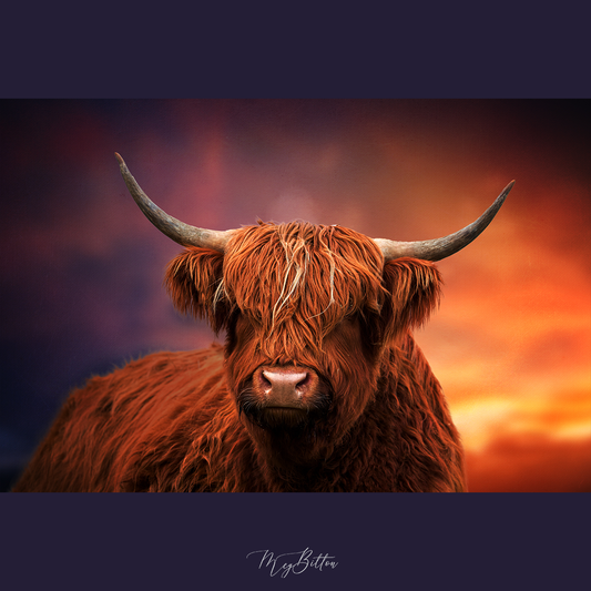 Digital Background: Highland Cow - Meg Bitton Productions