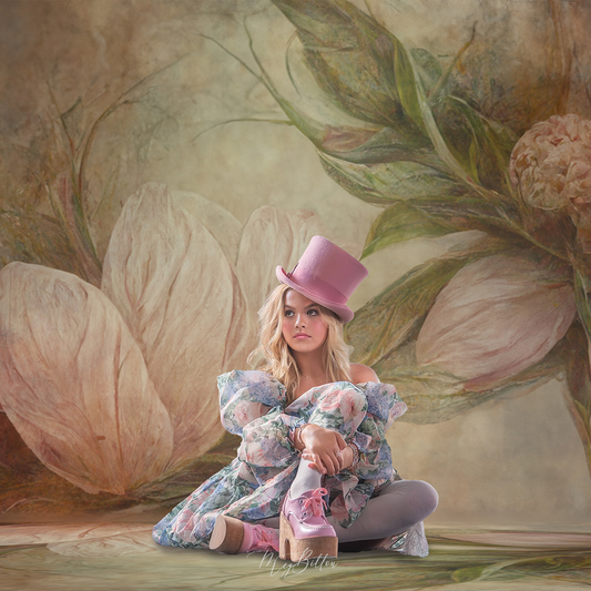 Digital Studio Backdrop: Painterly Floral - Meg Bitton Productions