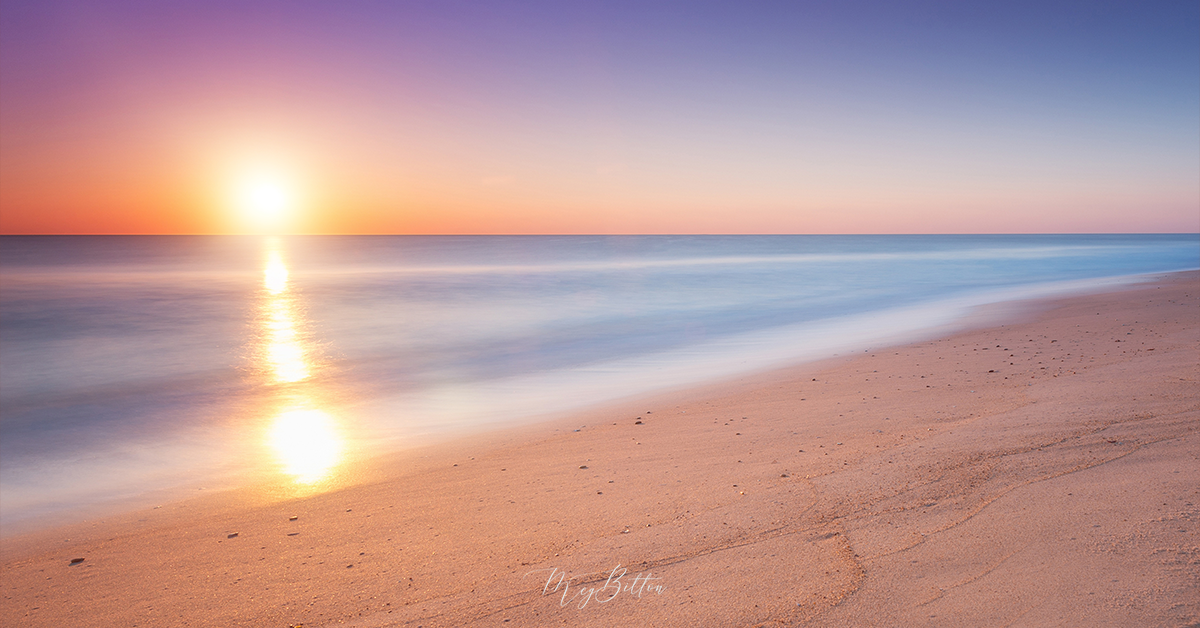 Digital Background: Soft Sunset Beach - Meg Bitton Productions