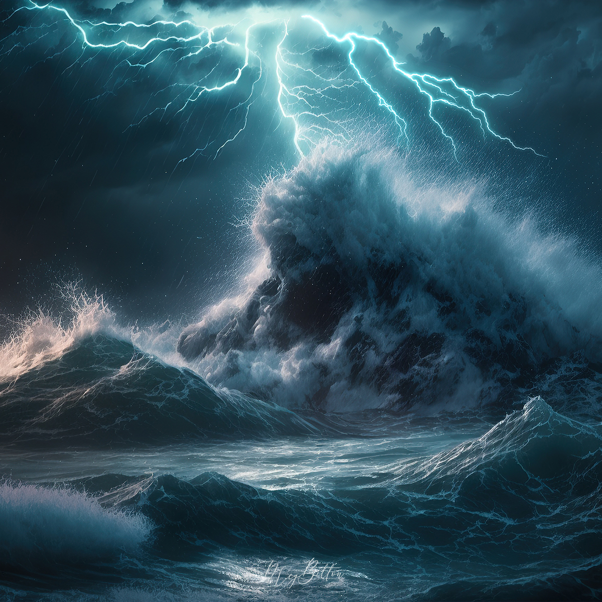 Digital Background: Stormy Sea - Meg Bitton Productions