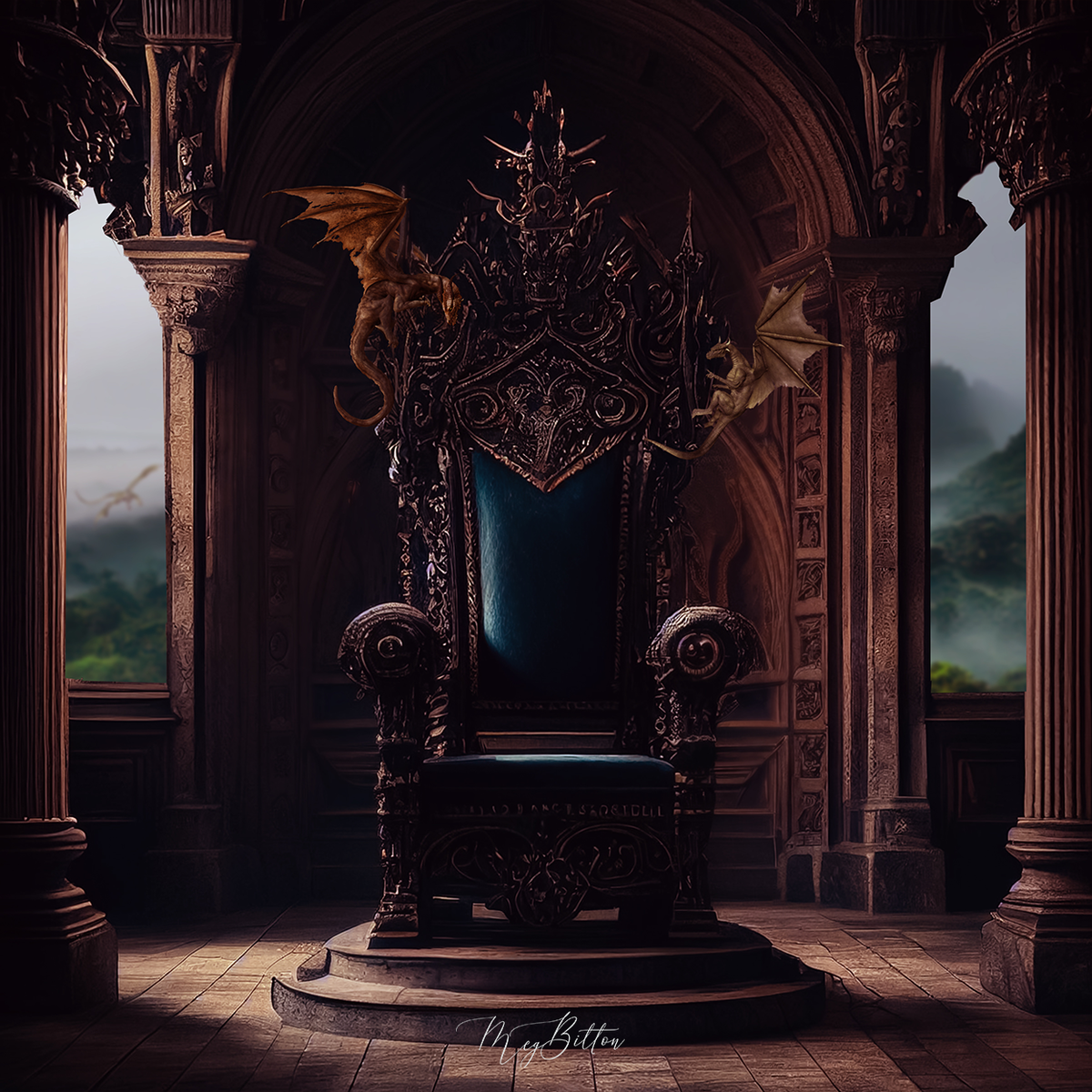 FREE Digital Background: Dragon Throne – Meg Bitton Productions