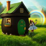 Layered Digital Background: Leprechaun House - Meg Bitton Productions