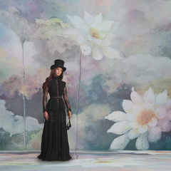 Digital Studio Backdrop: Painted Water Lilies - Meg Bitton Productions