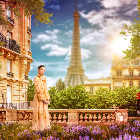Layered Digital Background: Paris