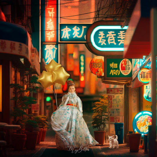 Layered Digital Background: Tokyo Night
