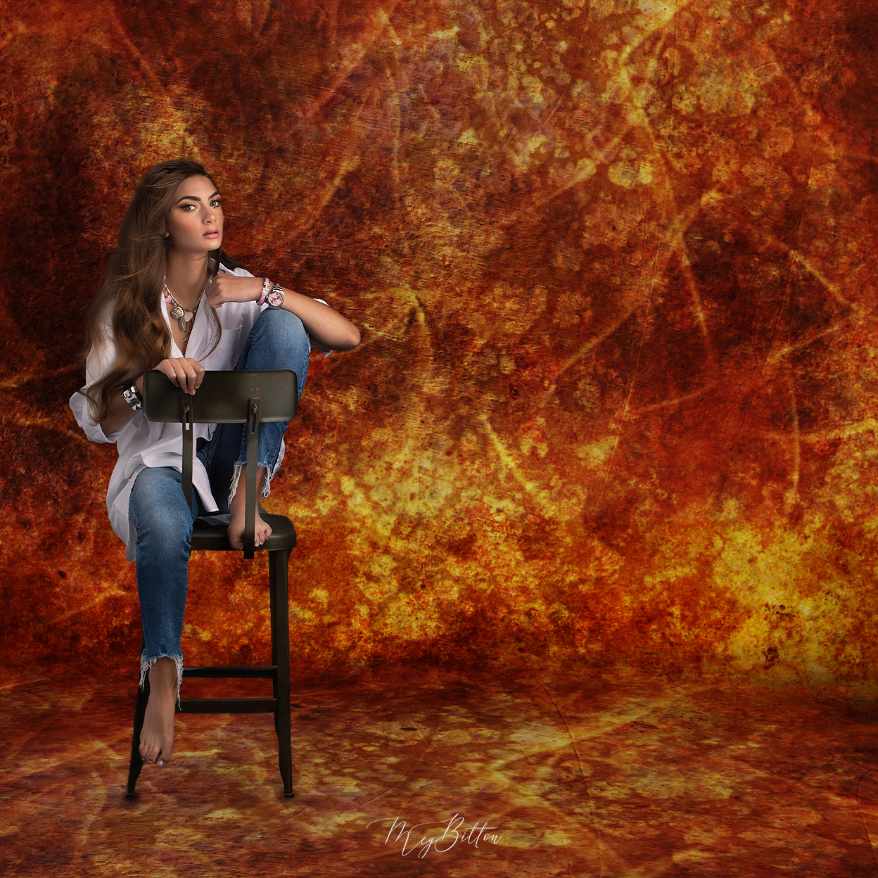 Digital Studio Backdrop: Flames - Meg Bitton Productions