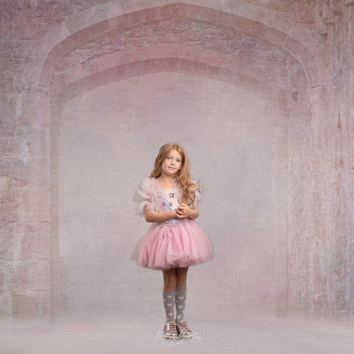 Digital Studio Backdrop: Pink Archway - Meg Bitton Productions