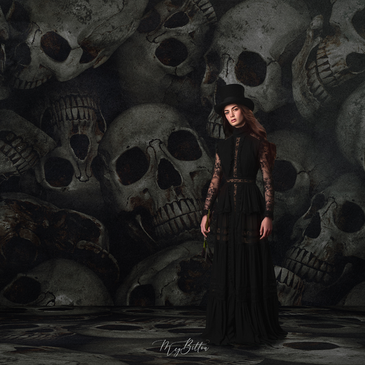 Digital Studio Backdrop: Spooky Skulls - Meg Bitton Productions
