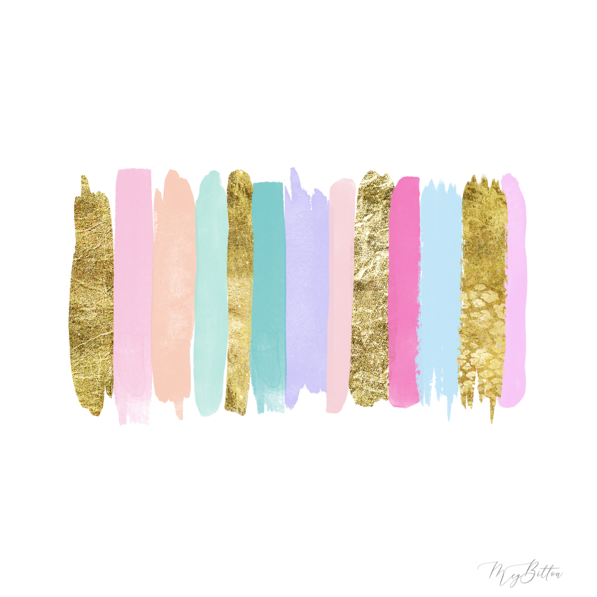 Pastel Gold Brush Strokes - Meg Bitton Productions
