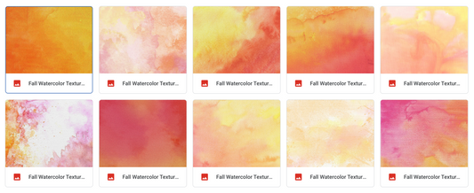 Magical Fall Watercolor Textures - Meg Bitton Productions