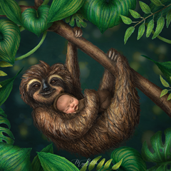 Sloth Hugs Layered Digital Background - Meg Bitton Productions
