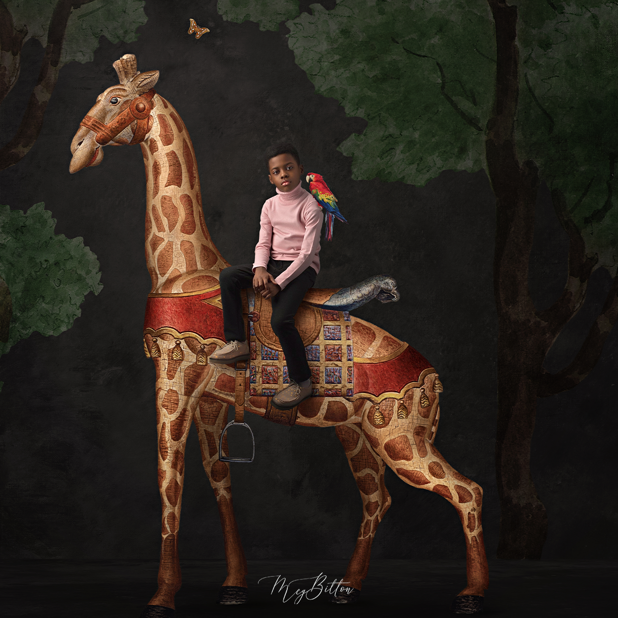 The Giraffe Layered Digital Background - Meg Bitton Productions