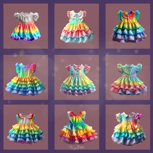Magical Rainbow Toddler Gowns - Meg Bitton Productions