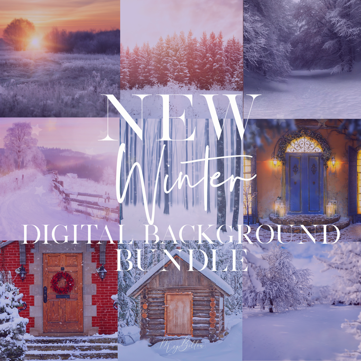 Limited Edition: Winter Digital Background Bundle - Meg Bitton Productions